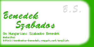 benedek szabados business card